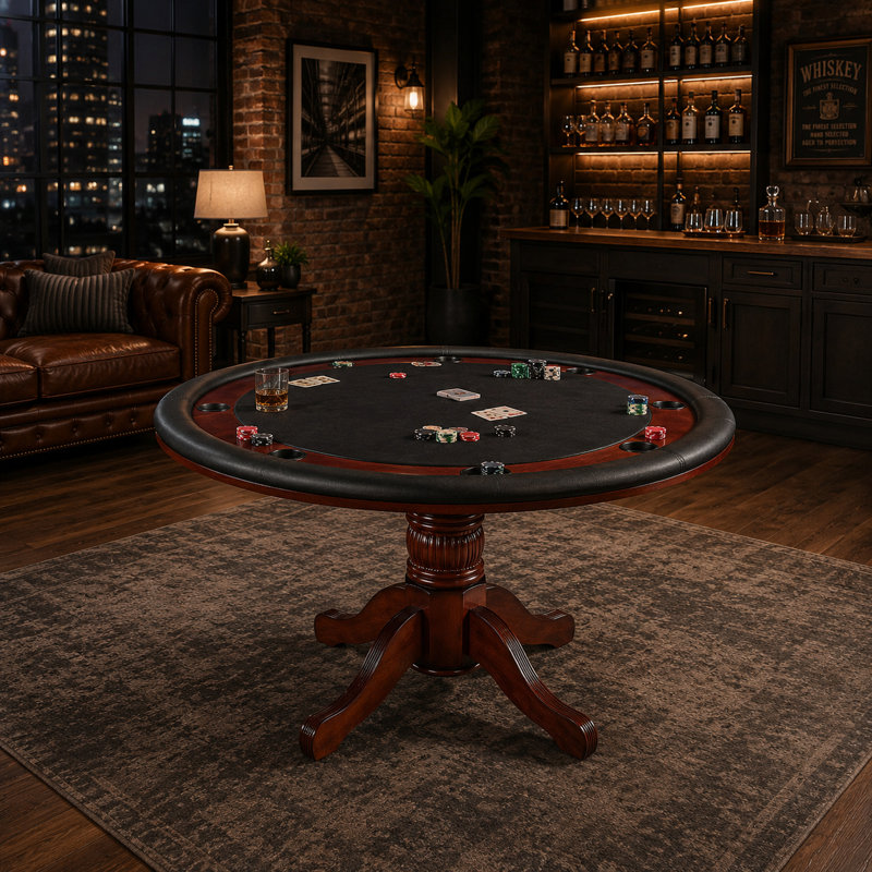 RAM Game Room 60 Inch Poker and Dining Table By RAM Game Room